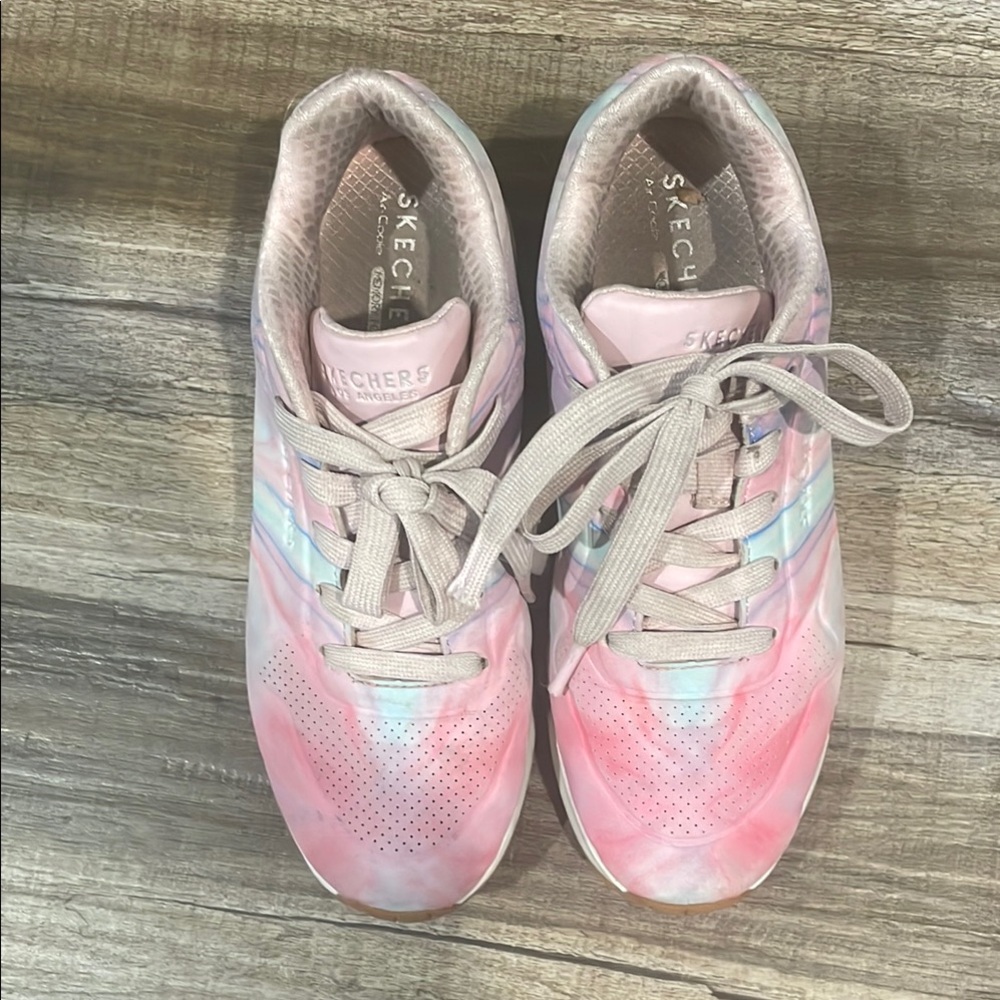 Skechers Air Cool with Memory Form Sneakers in Pink & Blue Size 3